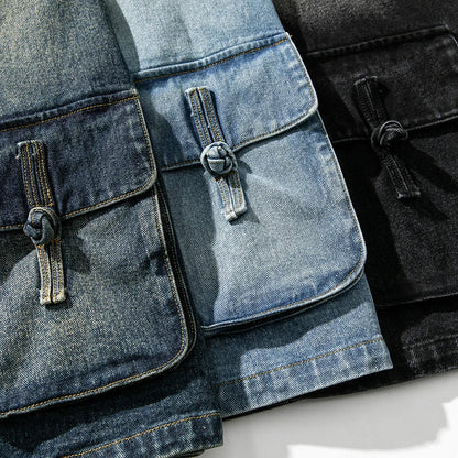 Chic Vintage-Inspired Denim Kimono