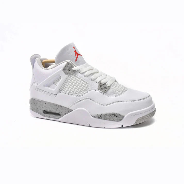 White & Grey Heritage Court Sneaker with Concrete-Texture Midsole | Veltrex™