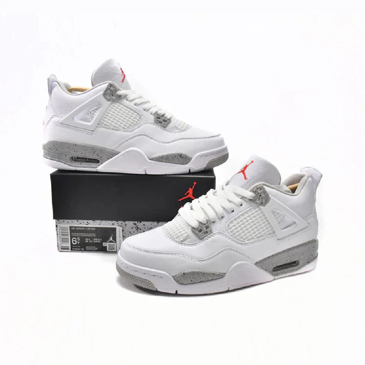 White & Grey Heritage Court Sneaker with Concrete-Texture Midsole | Veltrex™