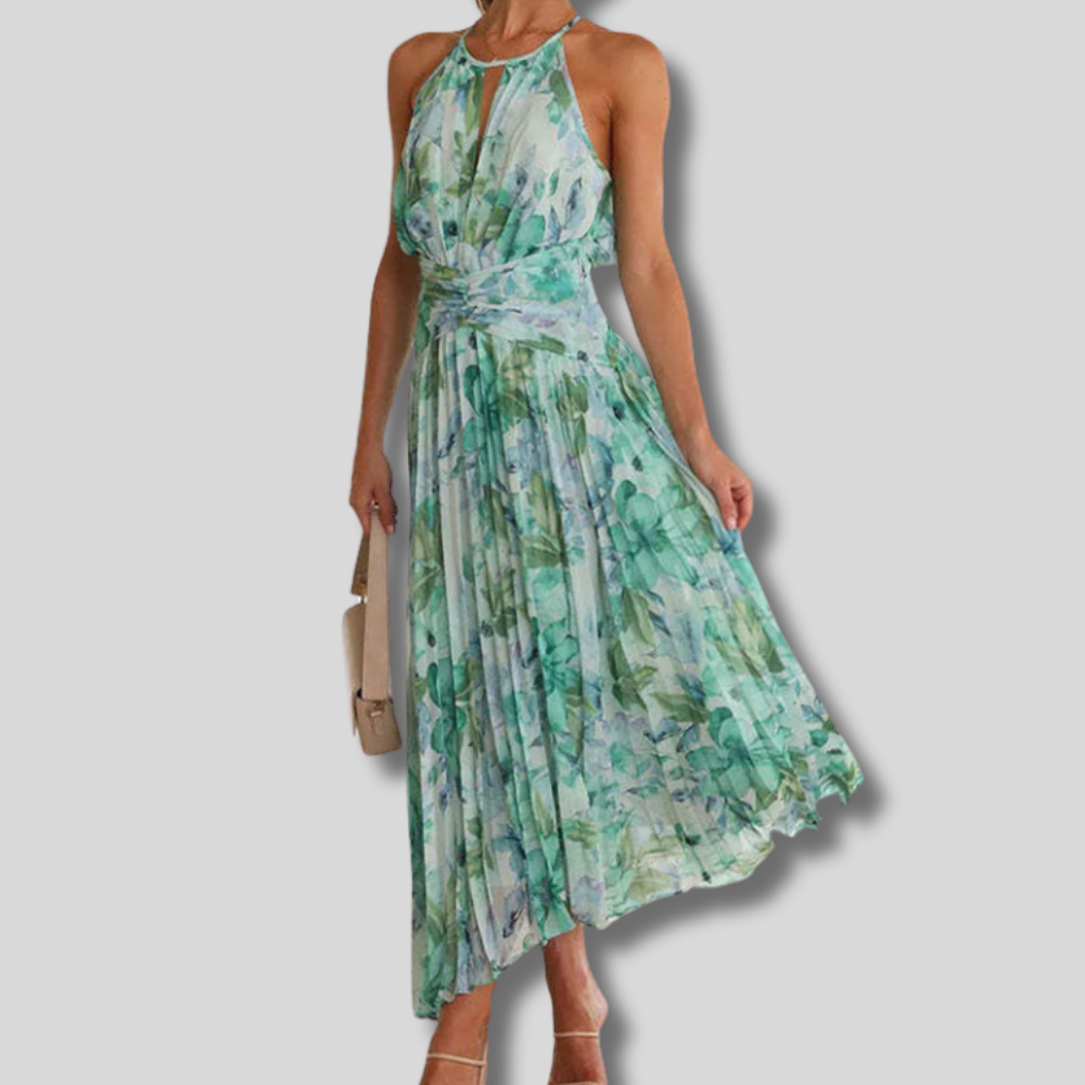 Sienna - Vibrant Green Floral Maxi Dress