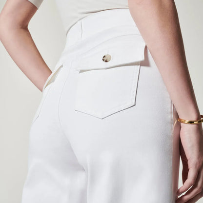 FlexForm® – Stretch Twill Cropped Pants | Wide Leg Comfort with Effortless Style