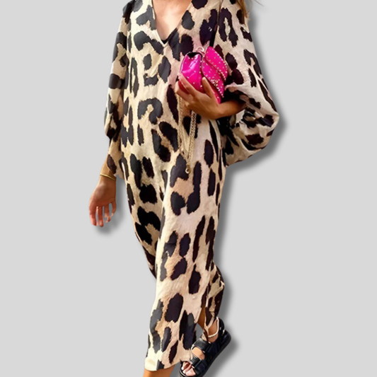 Tilda - Stunning Leopard Print Maxi Dress for a Bold Look