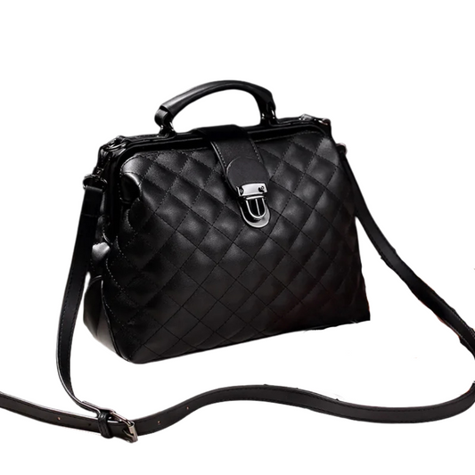 Elegant Handbag with Chic Metal Clasp