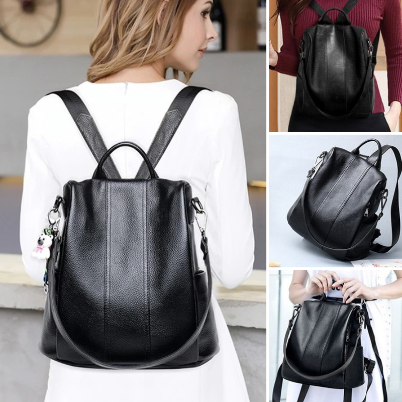 Stylish Anti-Theft Leather Backpack for Ultimate Security