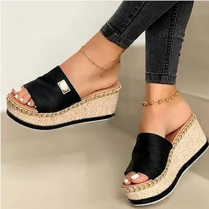Annag - Stylish Casual Wedge Sandals Featuring a Trendy Espadrille Sole