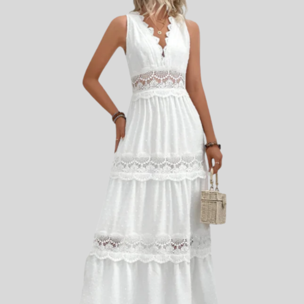 Winifred - Elegant Women's Summer Dress with V-Neck – Fun and Comfy Style for All Occasions!