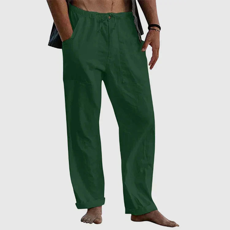 Men's Relaxed Fit Linen Beach Trousers by Adam - Perfect for Summer Adventures!