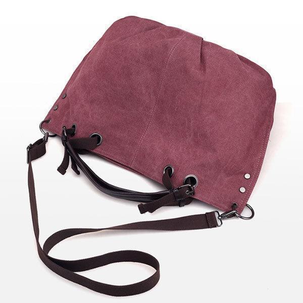 Chic Retro Canvas Large Handbag: Versatile Crossbody Style