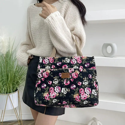 Chic Floral Print Tote Handbag for Effortless Elegance
