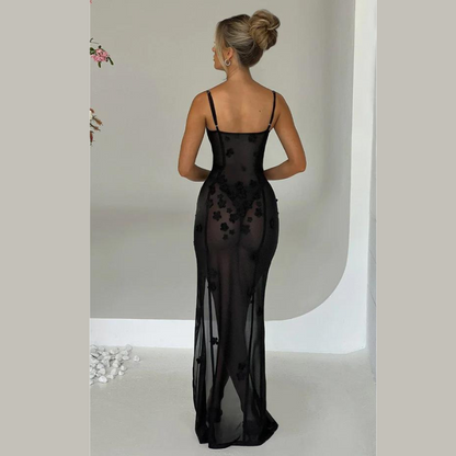 Emilia - Elegant Floral Sling Dress with Stylish Pleated Waist