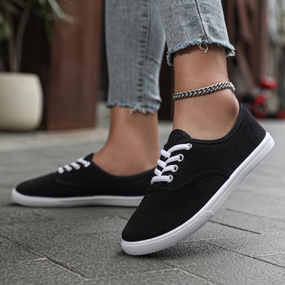 Lotte - Stylish and Cozy Low Canvas Lace-Up Sneakers