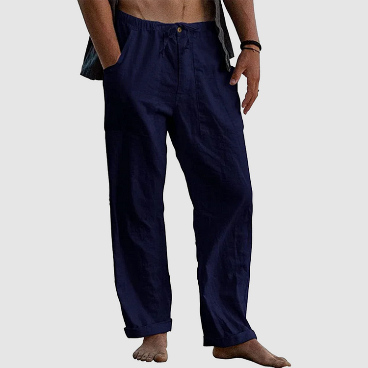 Men's Relaxed Fit Linen Beach Trousers by Adam - Perfect for Summer Adventures!