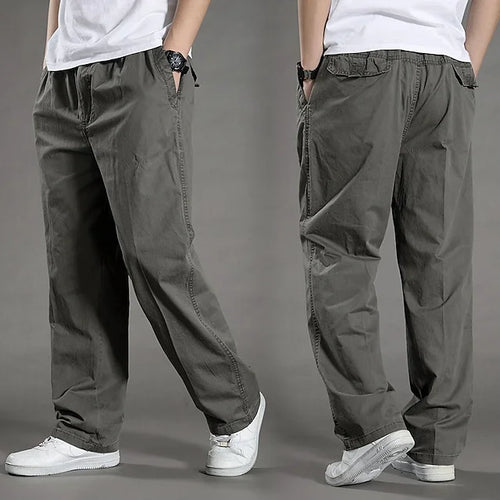 Versatile Elastic Waist Straight Fit Men's Cargo Pants