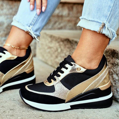 Callie - Stylish and Cozy Gold Sneakers for Everyday Elegance