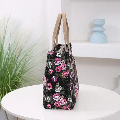Chic Floral Print Tote Handbag for Effortless Elegance