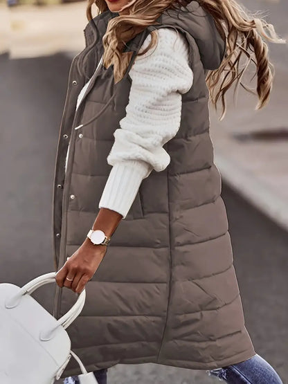 Chic Kiralee Women's Sleeveless Hooded Coat