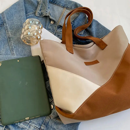 Chic Vintage Colourblock Tote Bag - A Stylish Statement Piece!