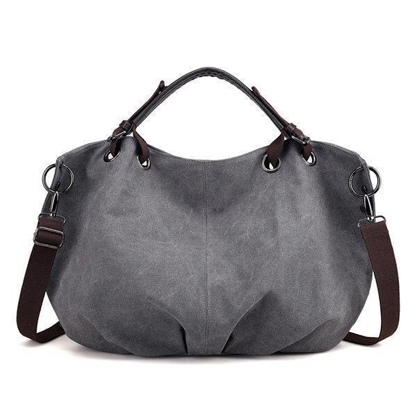 Chic Retro Canvas Large Handbag: Versatile Crossbody Style