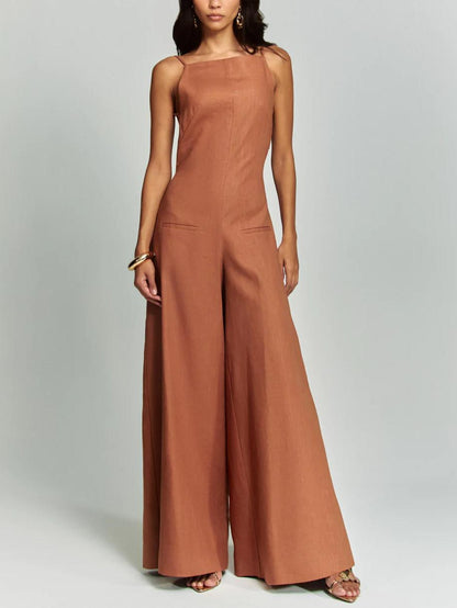 Radiant Brown Halter Jumpsuit