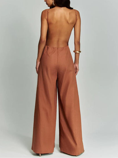 Radiant Brown Halter Jumpsuit