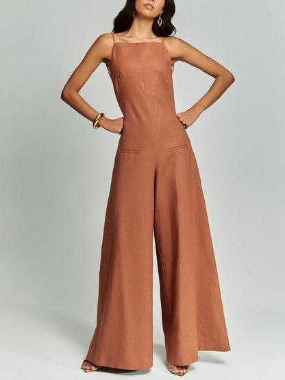 Radiant Brown Halter Jumpsuit
