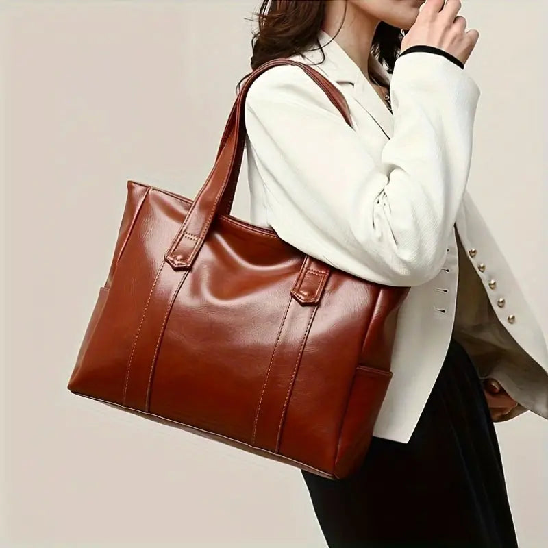 Chic Solid Color Tote Bag for Women