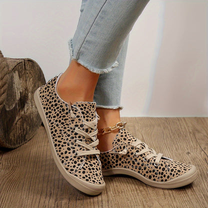 Chic Leopard Print Low-Rise Trainers for Women