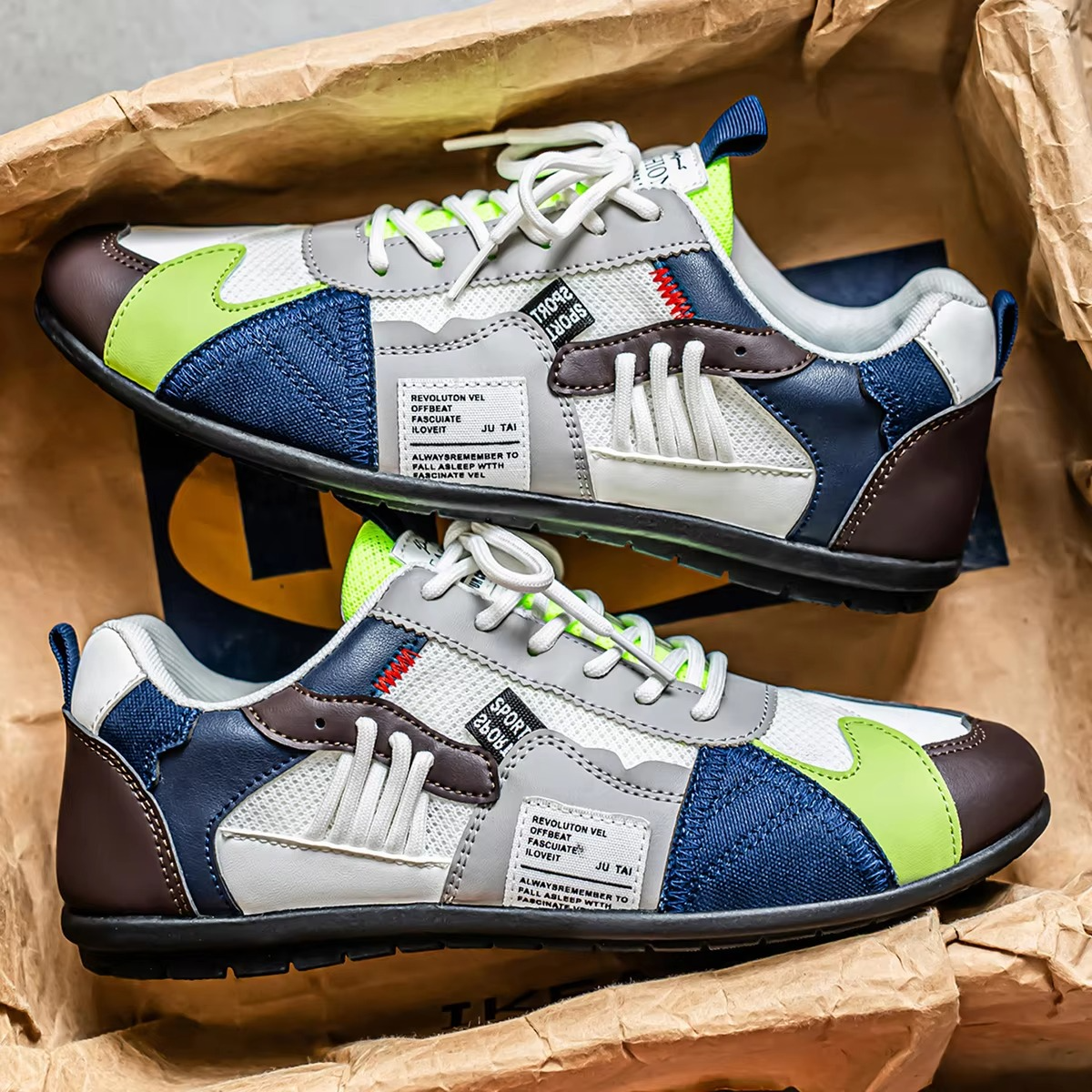 Stridez™ PatchTrail Urban Trek Sneaker – Multi-Color Outdoor Comfort