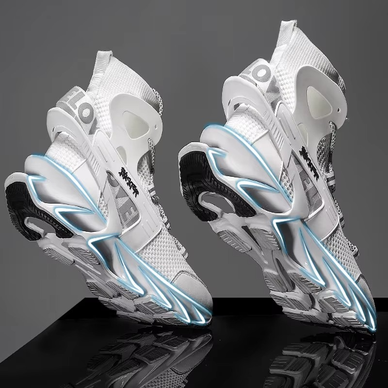 Voltech™ HyperFrame High-Cut Tech Sneakers – Futuristic Cushion Running Shoes for Men