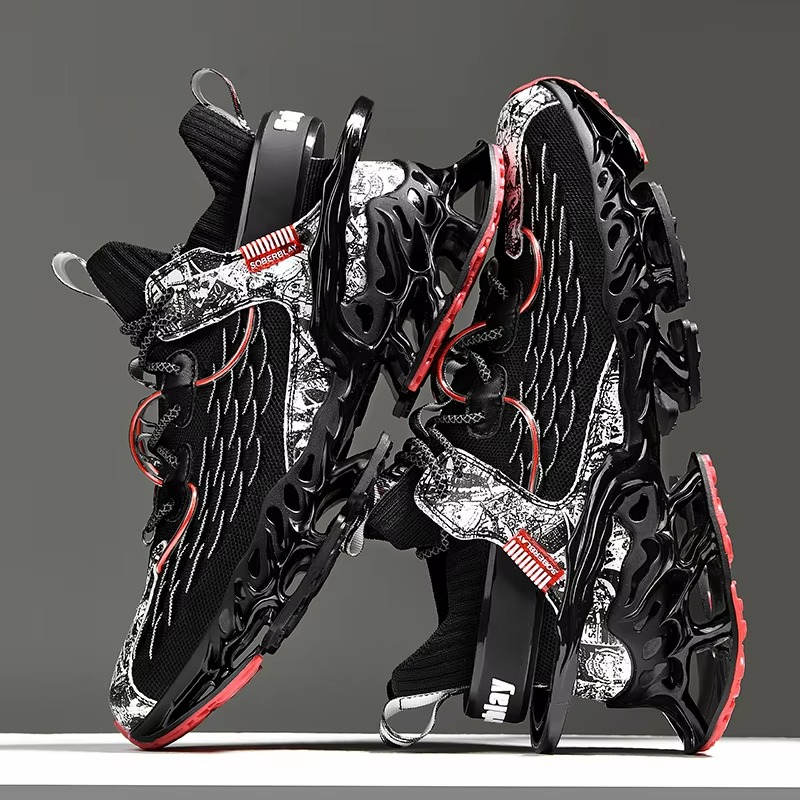 Voltech™ HyperFrame High-Cut Tech Sneakers – Futuristic Cushion Running Shoes for Men