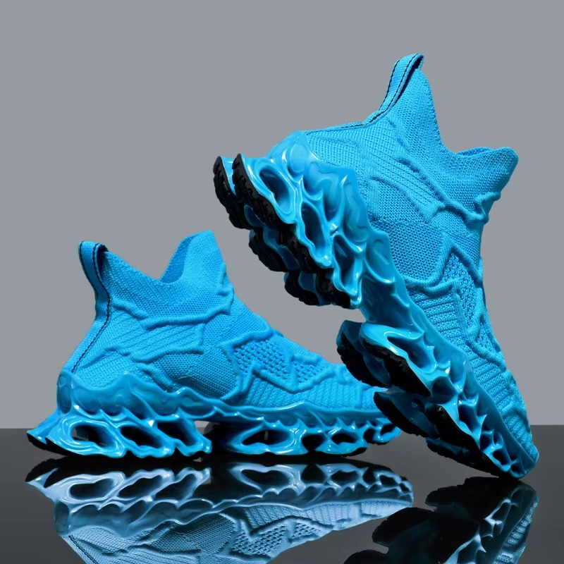 Voltech™ HyperFrame High-Cut Tech Sneakers – Futuristic Cushion Running Shoes for Men