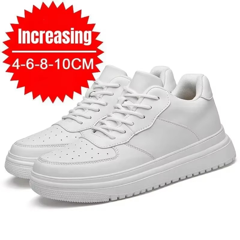 ApexLift™ Essential White Height-Boost Sneakers – 8CM Elevation