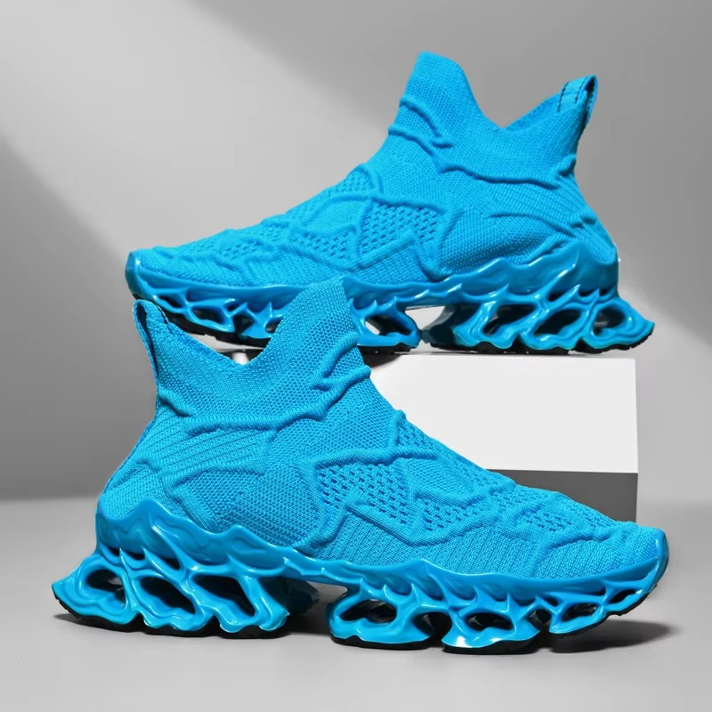 Voltech™ HyperFrame High-Cut Tech Sneakers – Futuristic Cushion Running Shoes for Men