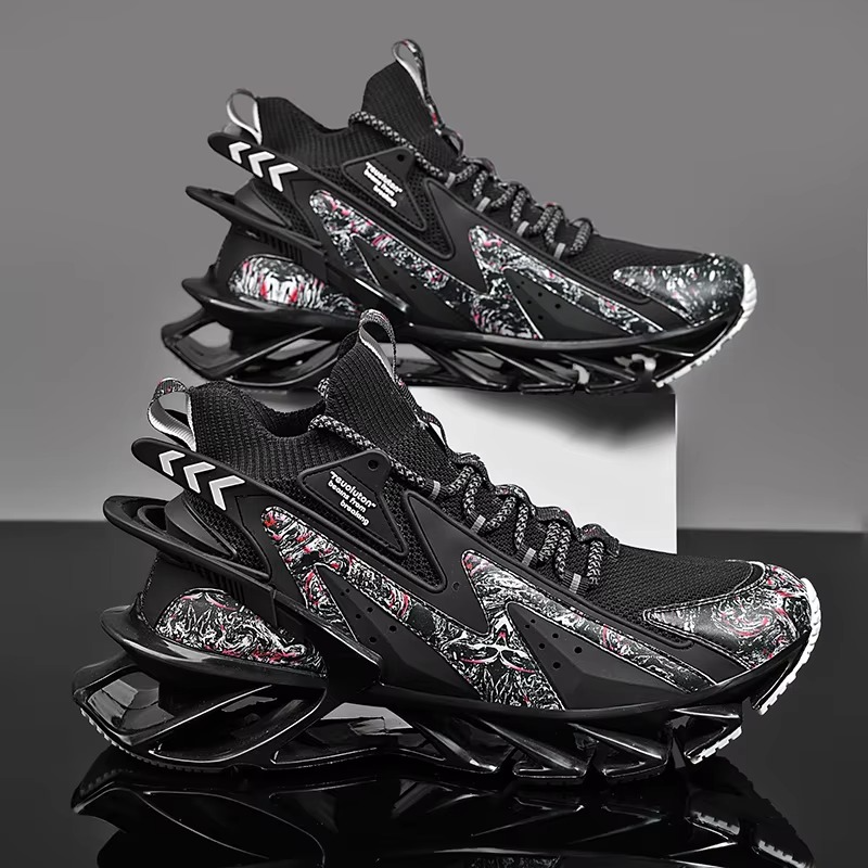 Voltech™ HyperFrame High-Cut Tech Sneakers – Futuristic Cushion Running Shoes for Men