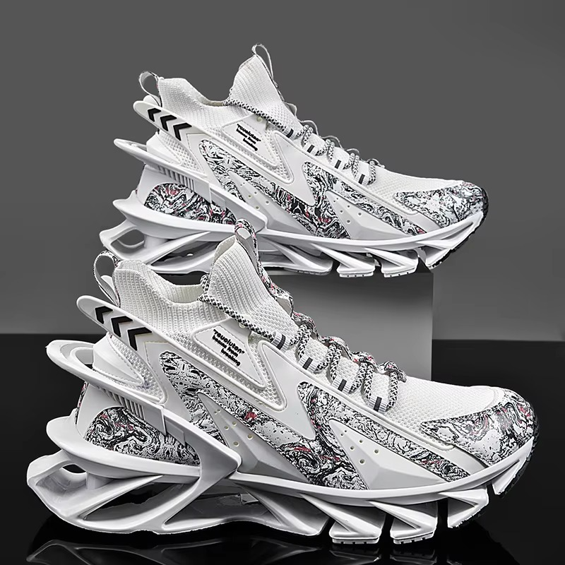 Voltech™ HyperFrame High-Cut Tech Sneakers – Futuristic Cushion Running Shoes for Men