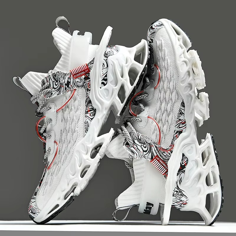 Voltech™ HyperFrame High-Cut Tech Sneakers – Futuristic Cushion Running Shoes for Men