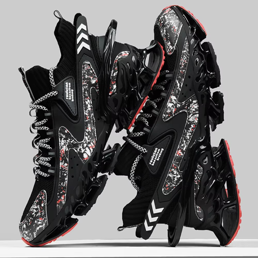 Voltech™ HyperFrame High-Cut Tech Sneakers – Futuristic Cushion Running Shoes for Men