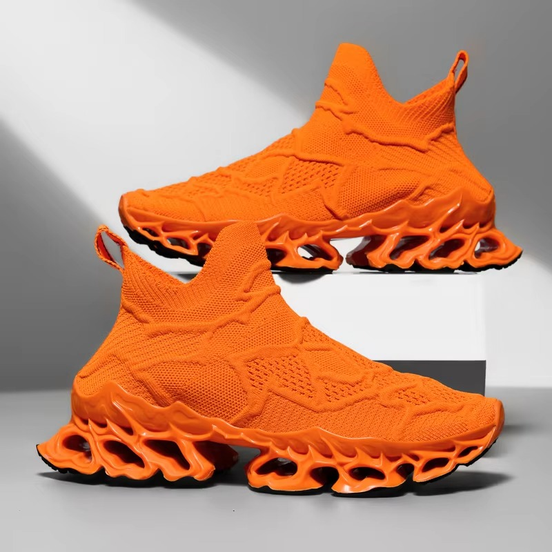 Voltech™ HyperFrame High-Cut Tech Sneakers – Futuristic Cushion Running Shoes for Men