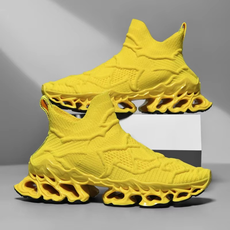 Voltech™ HyperFrame High-Cut Tech Sneakers – Futuristic Cushion Running Shoes for Men
