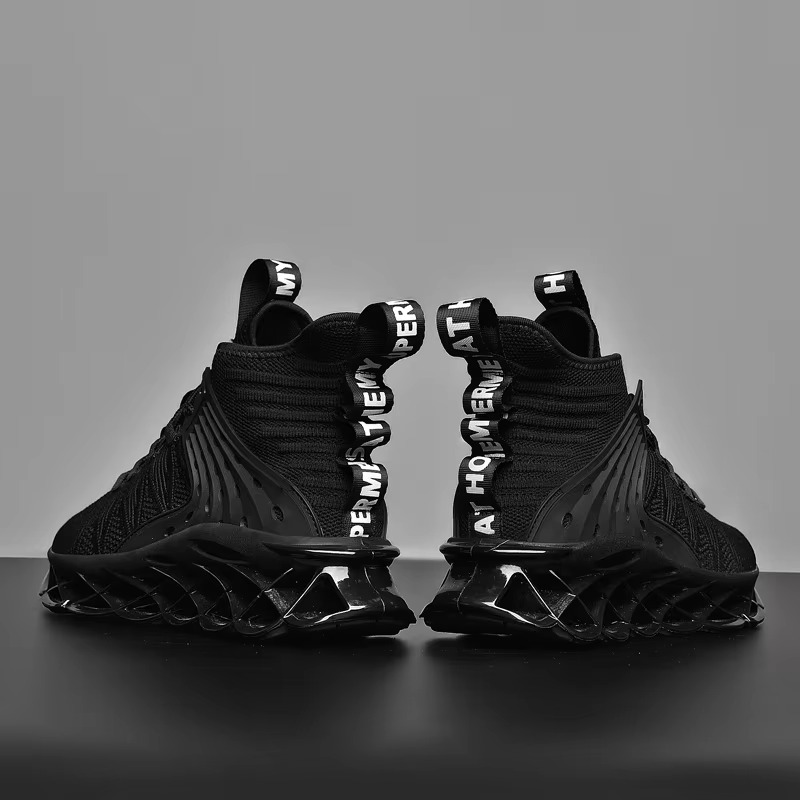 Voltech™ HyperFrame High-Cut Tech Sneakers – Futuristic Cushion Running Shoes for Men