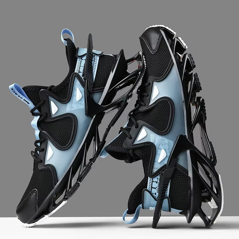 Voltech™ HyperFrame High-Cut Tech Sneakers – Futuristic Cushion Running Shoes for Men