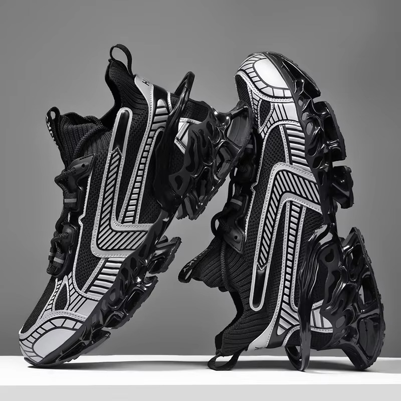Voltech™ HyperFrame High-Cut Tech Sneakers – Futuristic Cushion Running Shoes for Men