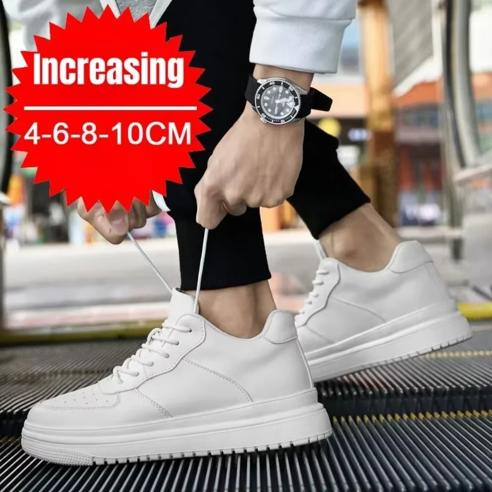 ApexLift™ Essential White Height-Boost Sneakers – 8CM Elevation