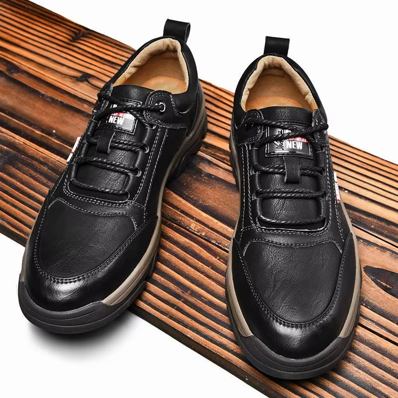 TrailCraft™ Leather Outdoor Walking Sneakers – Durable Grip Comfort Shoes