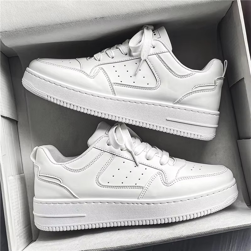 StreetAce™ Black & White Retro Court Sneakers – Lightweight Casual Campus Shoes