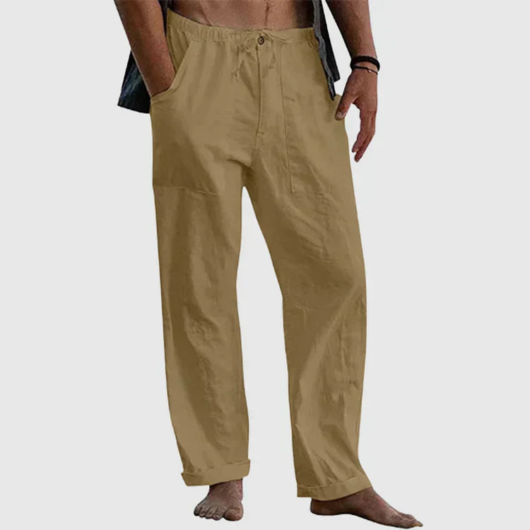 Men's Relaxed Fit Linen Beach Trousers by Adam - Perfect for Summer Adventures!
