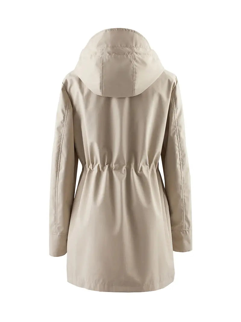 Kiah - Stylish Women's Long Sleeve Rain Coat for Elegance in Any Weather