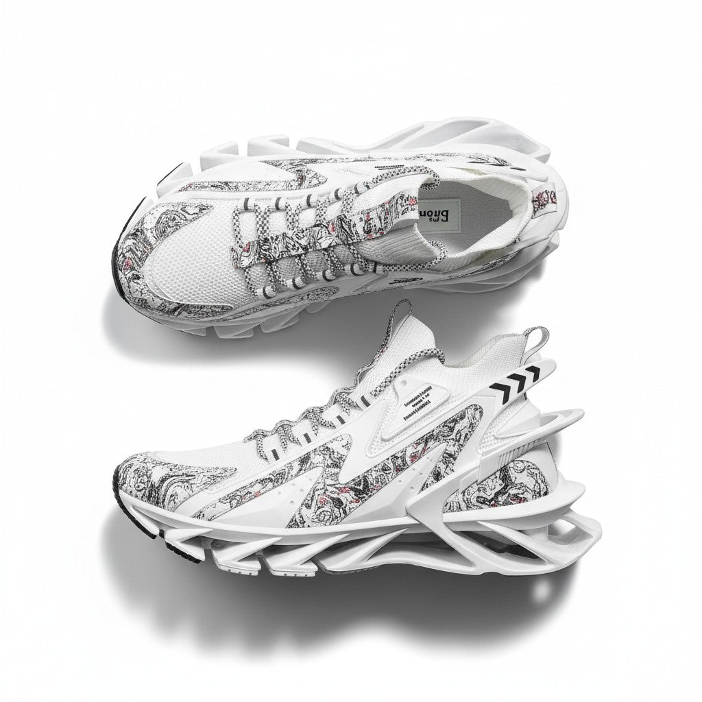 Voltech™ HyperFrame High-Cut Tech Sneakers – Futuristic Cushion Running Shoes for Men