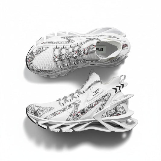 Voltech™ HyperFrame High-Cut Tech Sneakers – Futuristic Cushion Running Shoes for Men