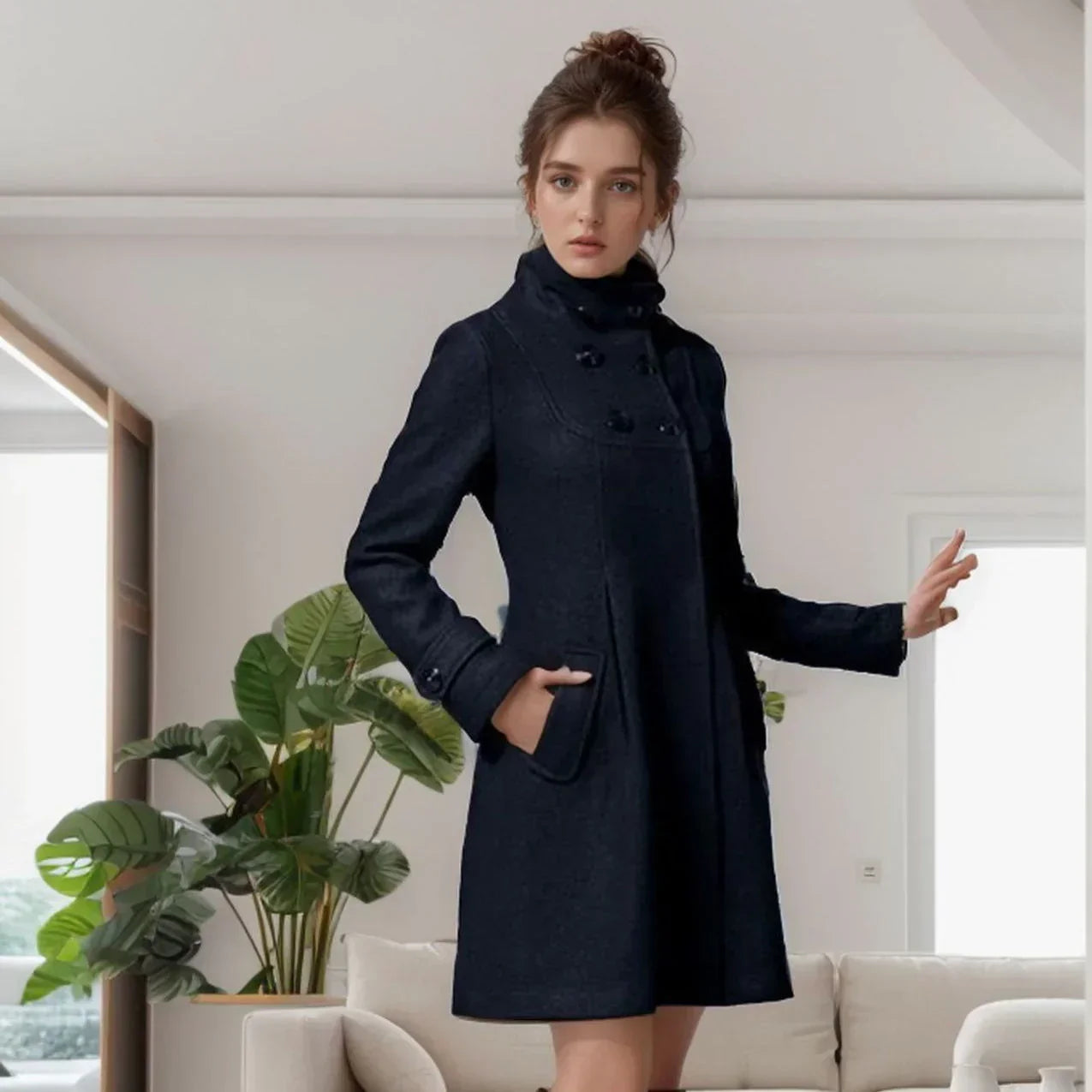 Jeniffer - Chic and Stylish Long Trench Coat for Women